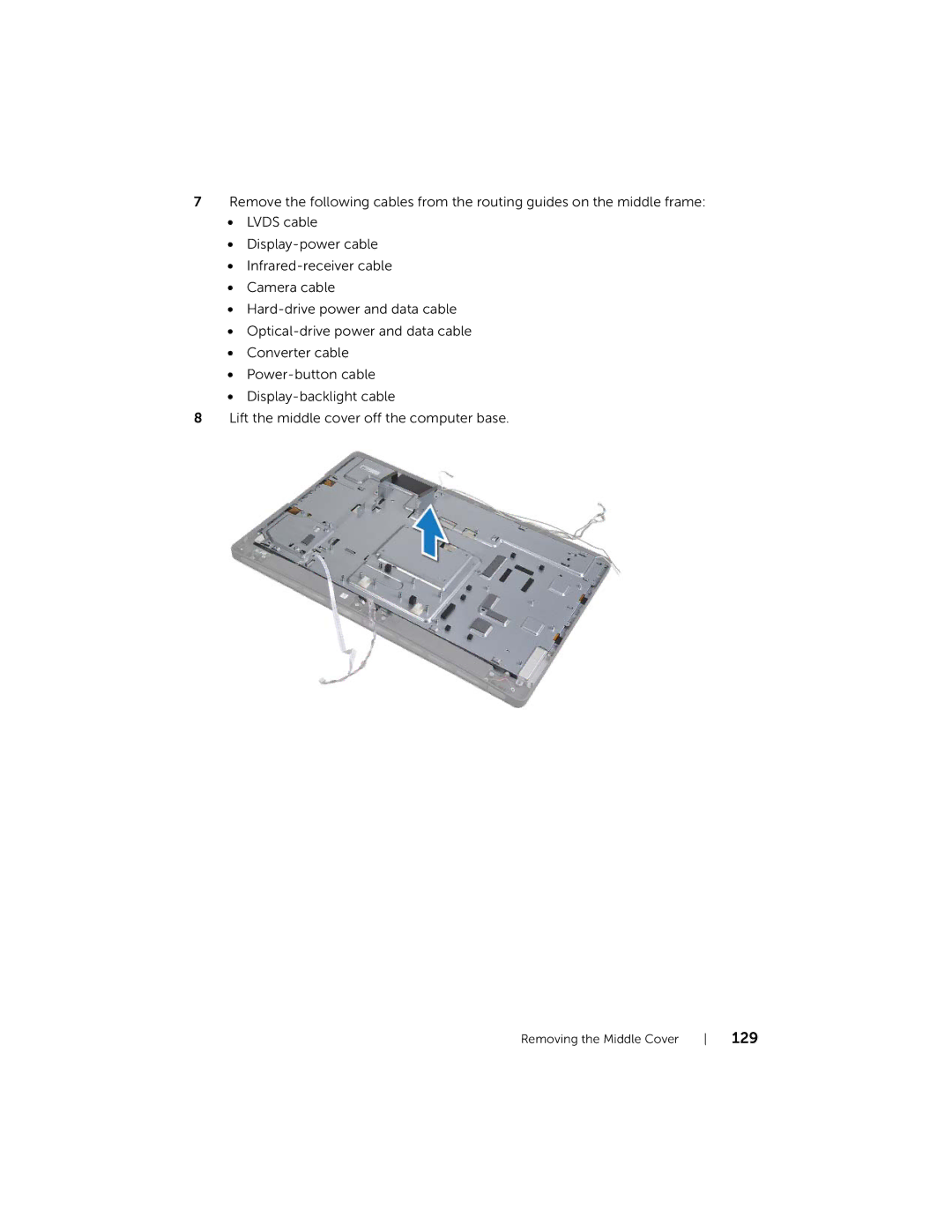 Dell 2710 owner manual Removing the Middle Cover 