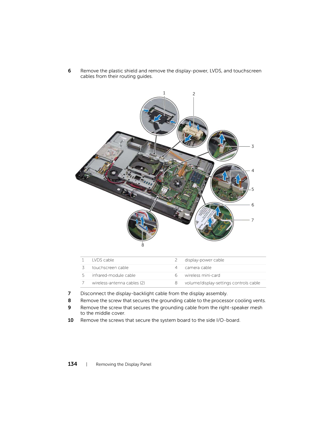 Dell 2710 owner manual Removing the Display Panel 