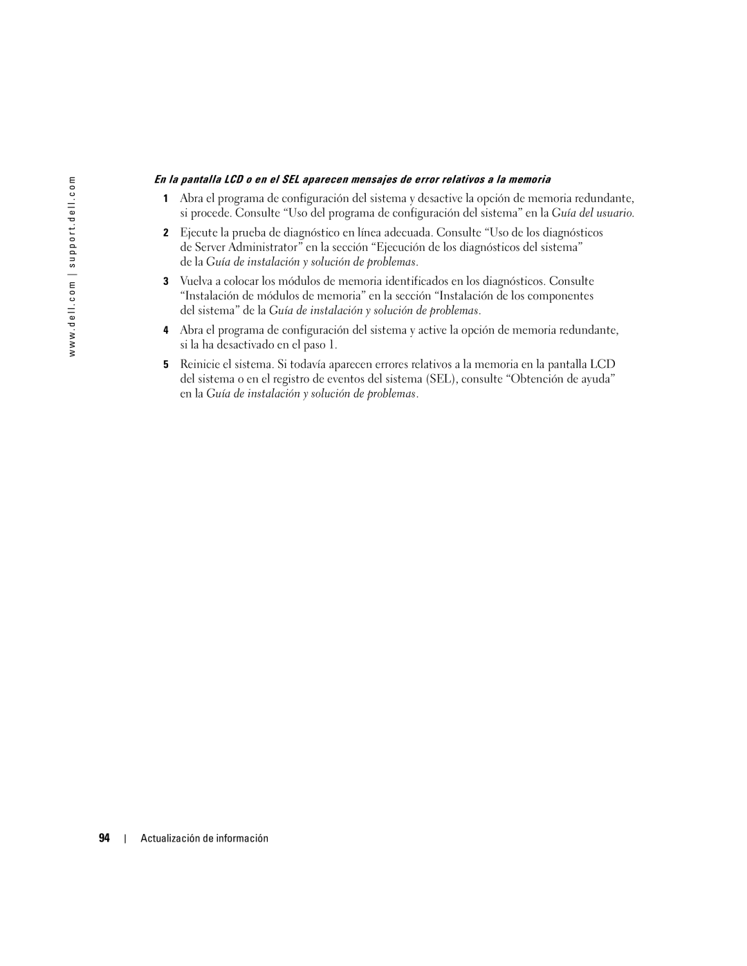 Dell 2850 manual Actualización de información 