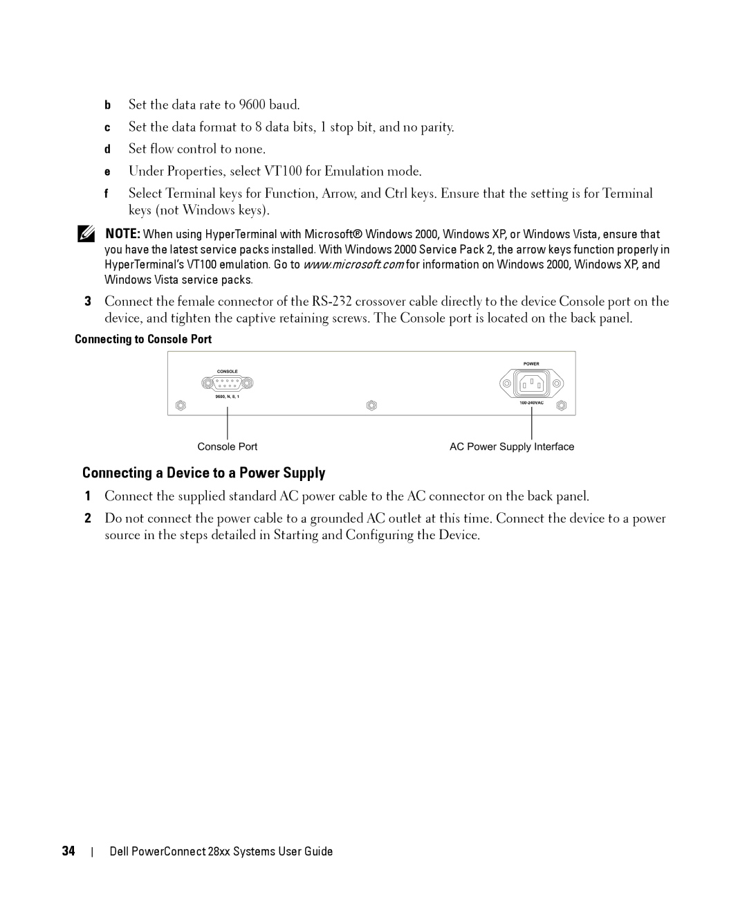 Dell 28XX manual Connecting a Device to a Power Supply 