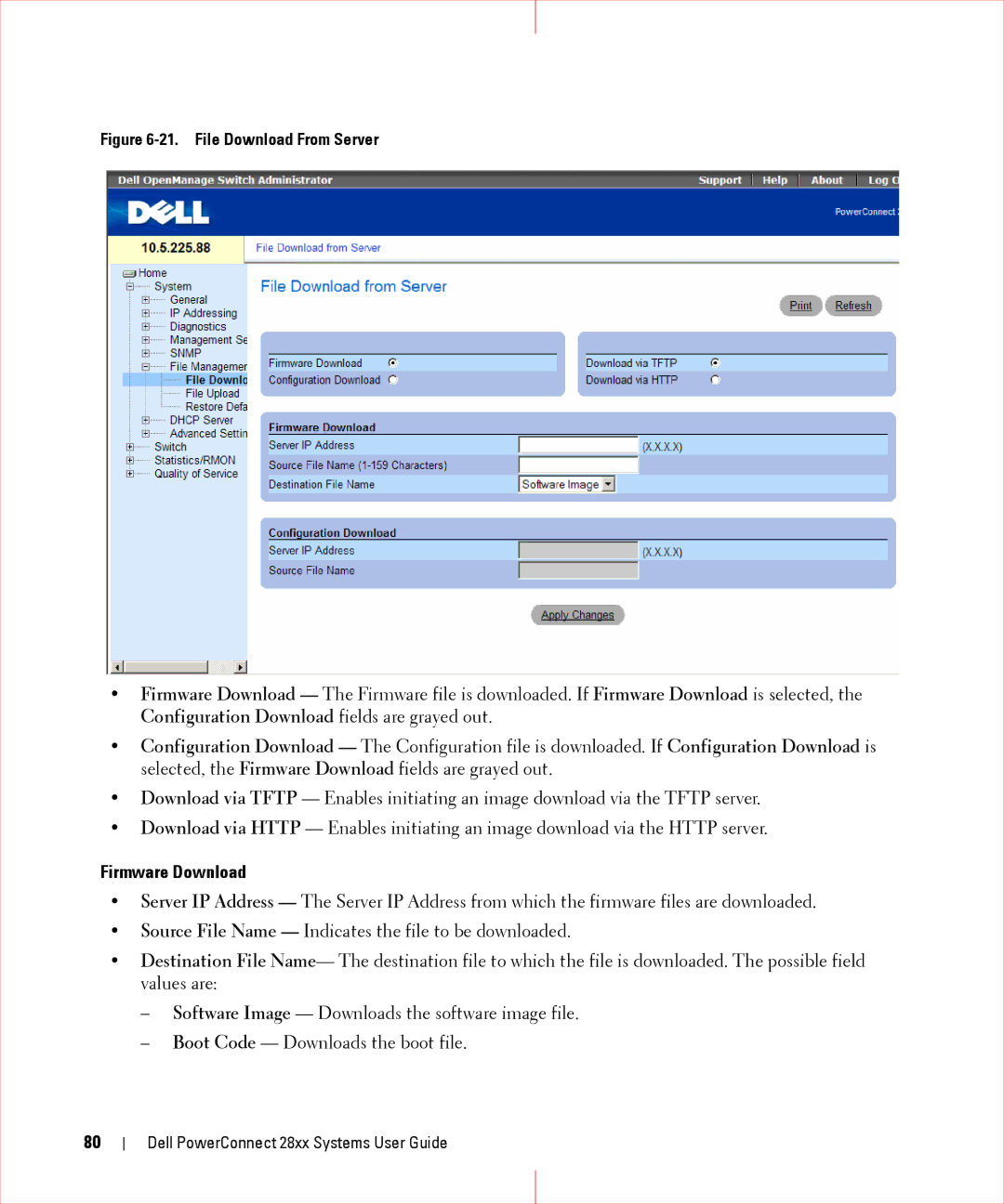 Dell 28XX manual Firmware Download, File Download From Server 