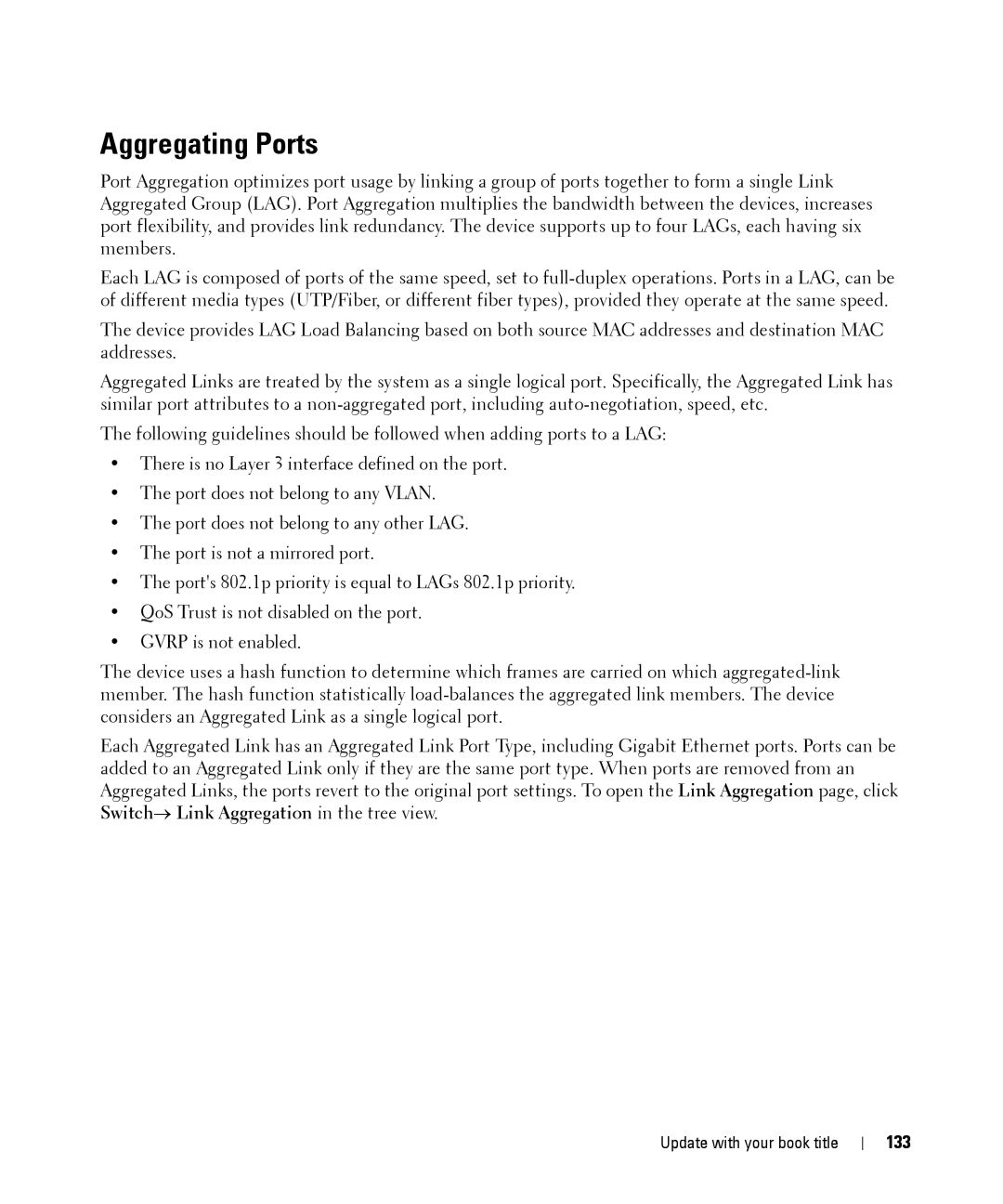 Dell 28XX manual Aggregating Ports, 133 