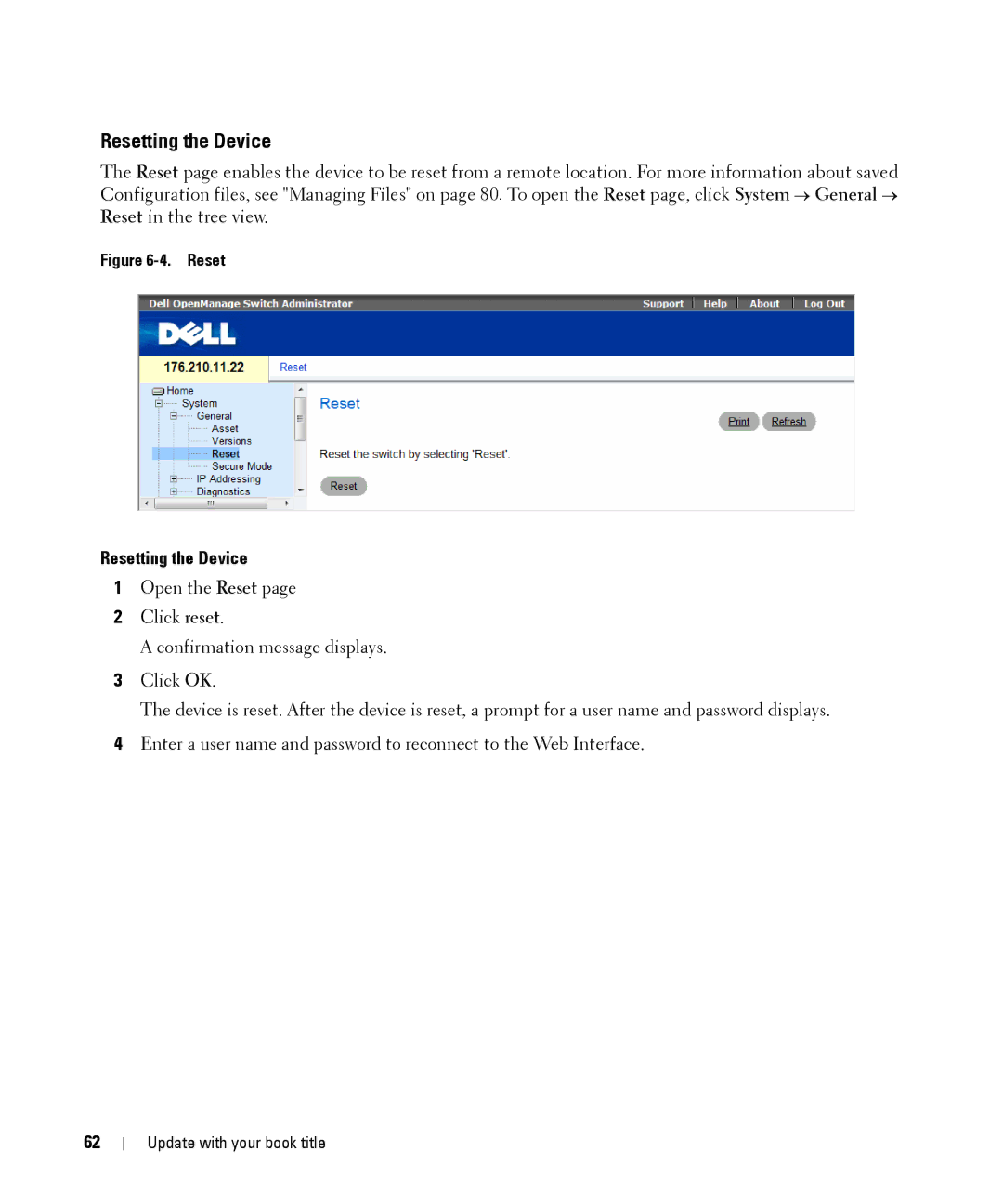 Dell 28XX manual Resetting the Device 