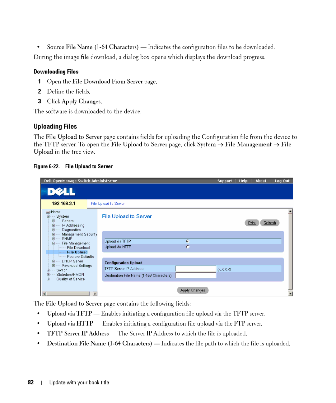 Dell 28XX manual Uploading Files, Downloading Files, Open the File Download From Server 