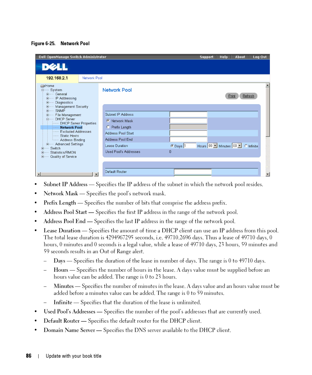 Dell 28XX manual Network Pool 