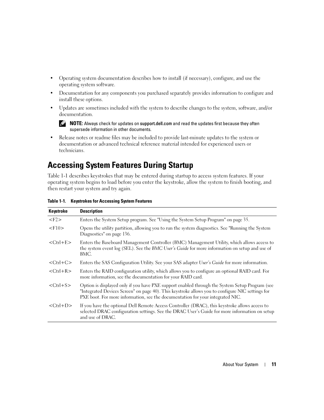 Dell 2900 owner manual Accessing System Features During Startup 