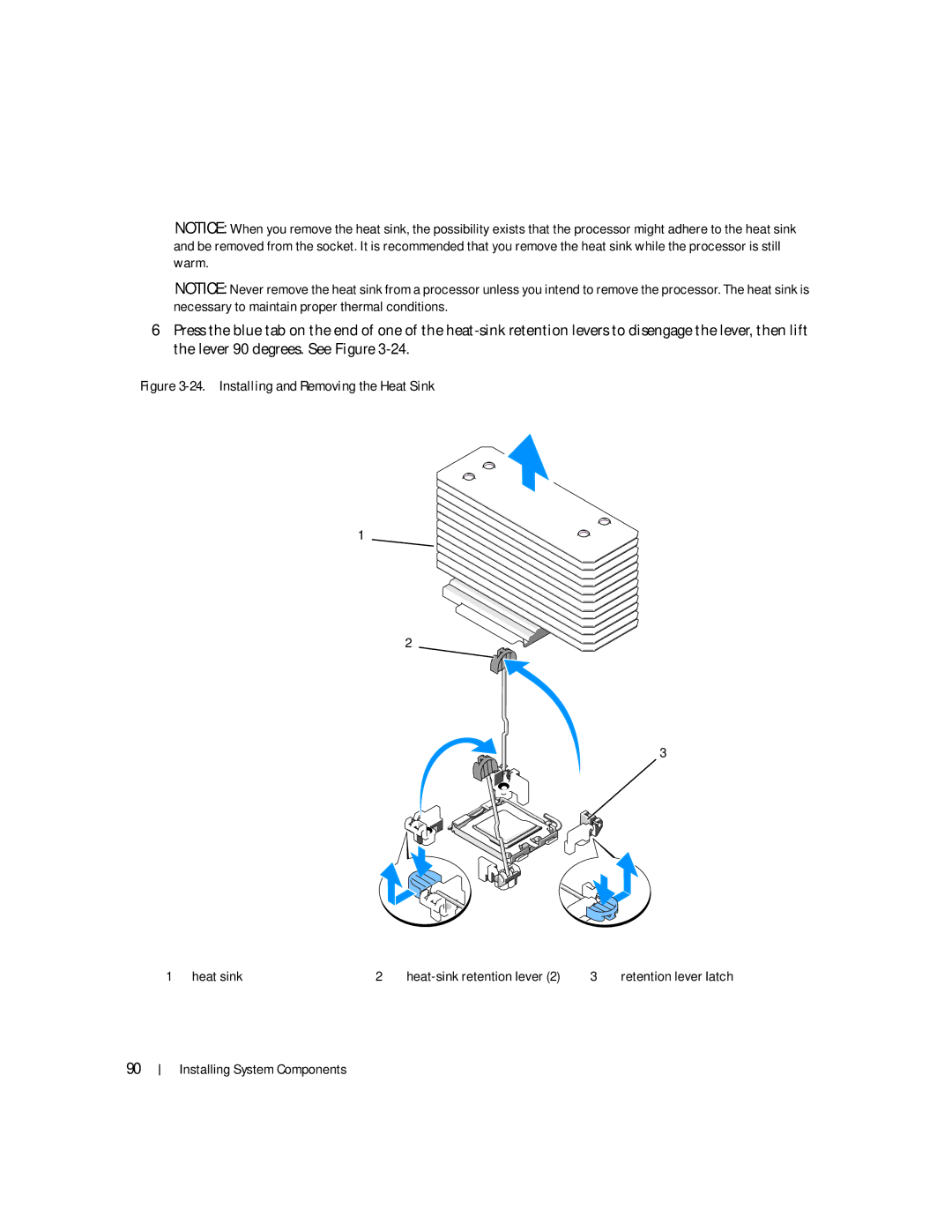 Dell 2900 owner manual Installing and Removing the Heat Sink Heat sink 