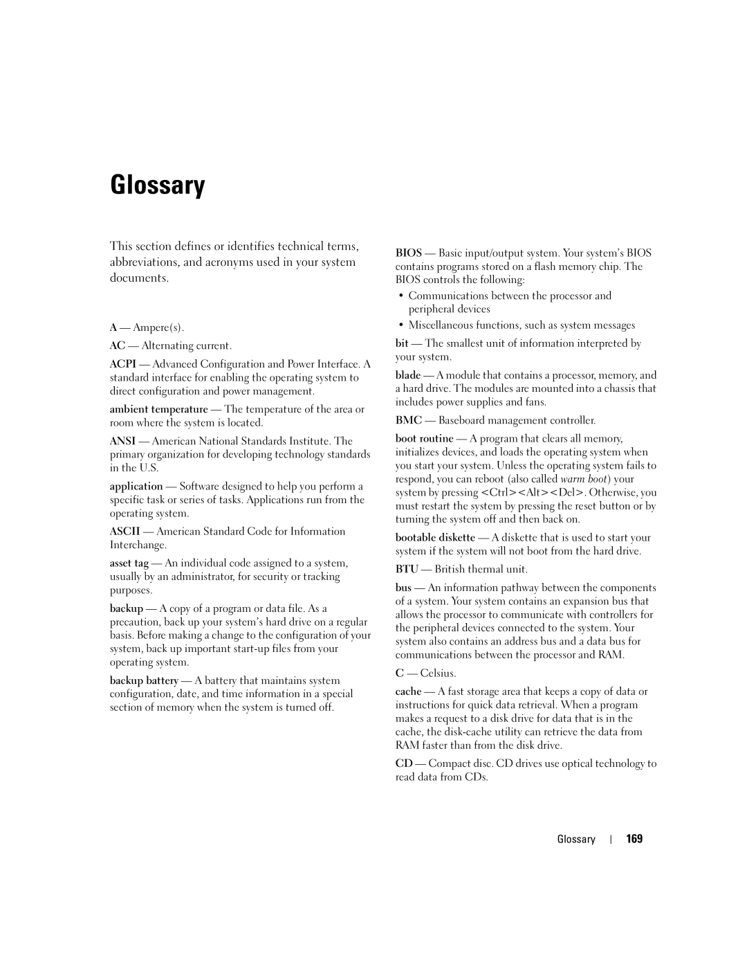 Dell 2900 owner manual Glossary 