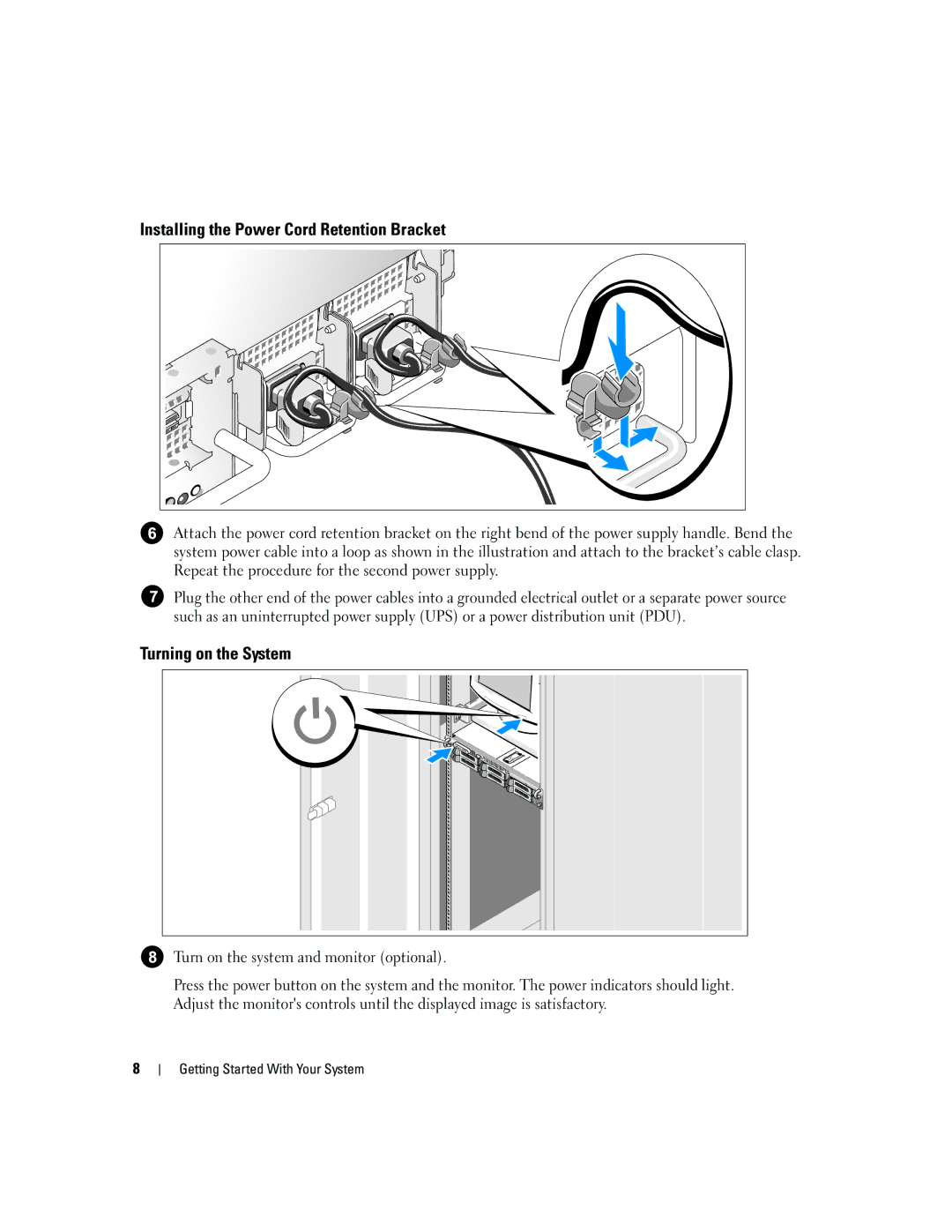 Dell 2950 manual Installing the Power Cord Retention Bracket 