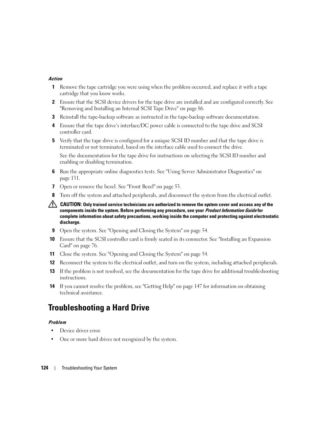 Dell 2950 owner manual Troubleshooting a Hard Drive 