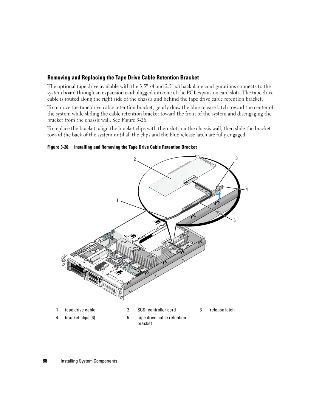 Dell 2950 owner manual Release latch 