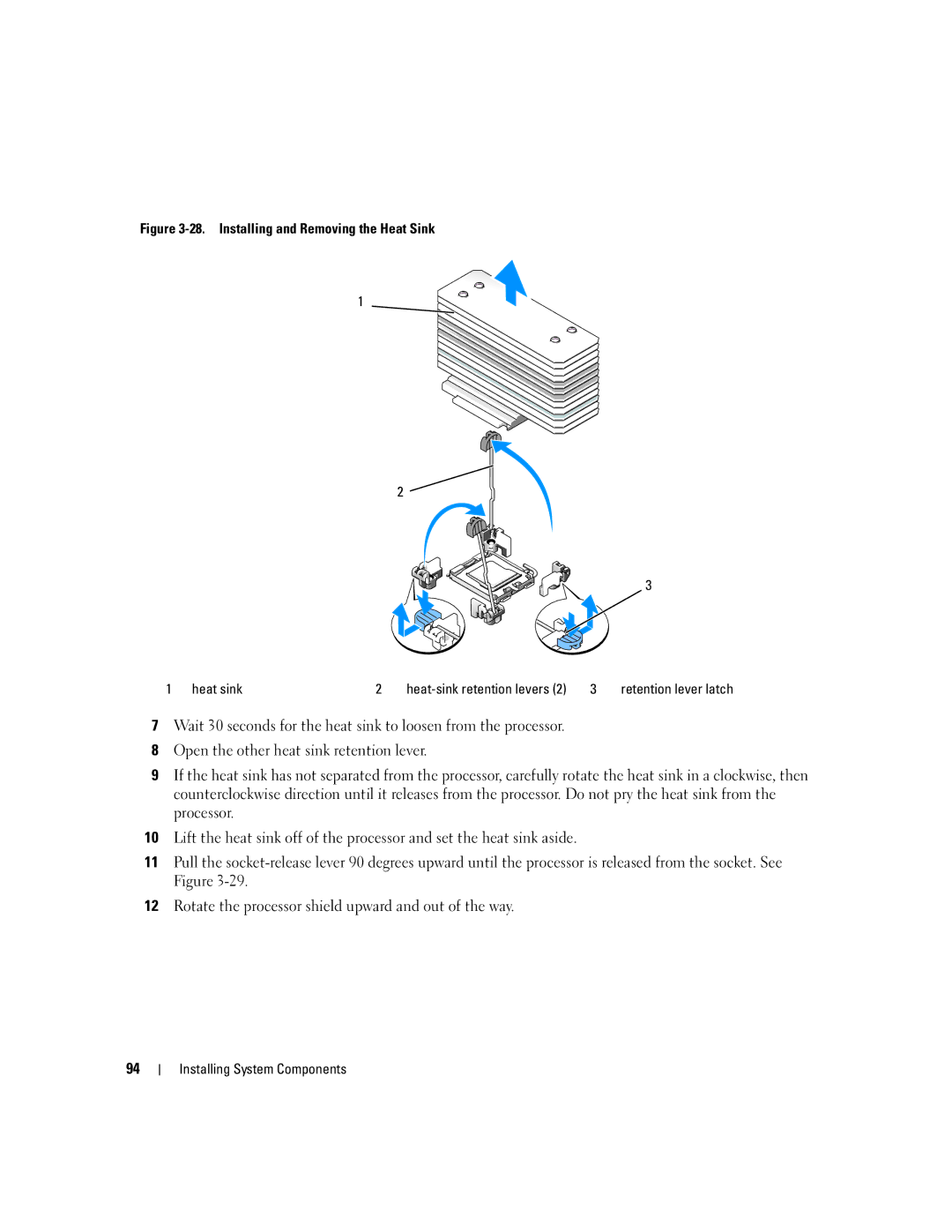 Dell 2950 owner manual Installing and Removing the Heat Sink Heat sink 