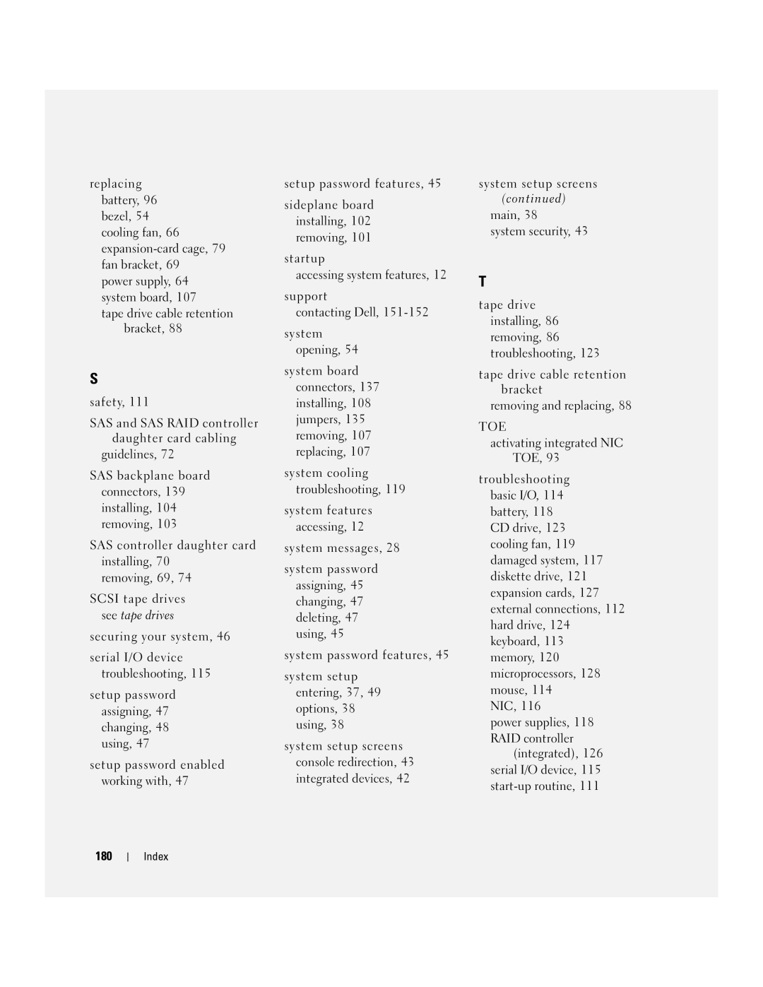 Dell 2950 owner manual Toe 