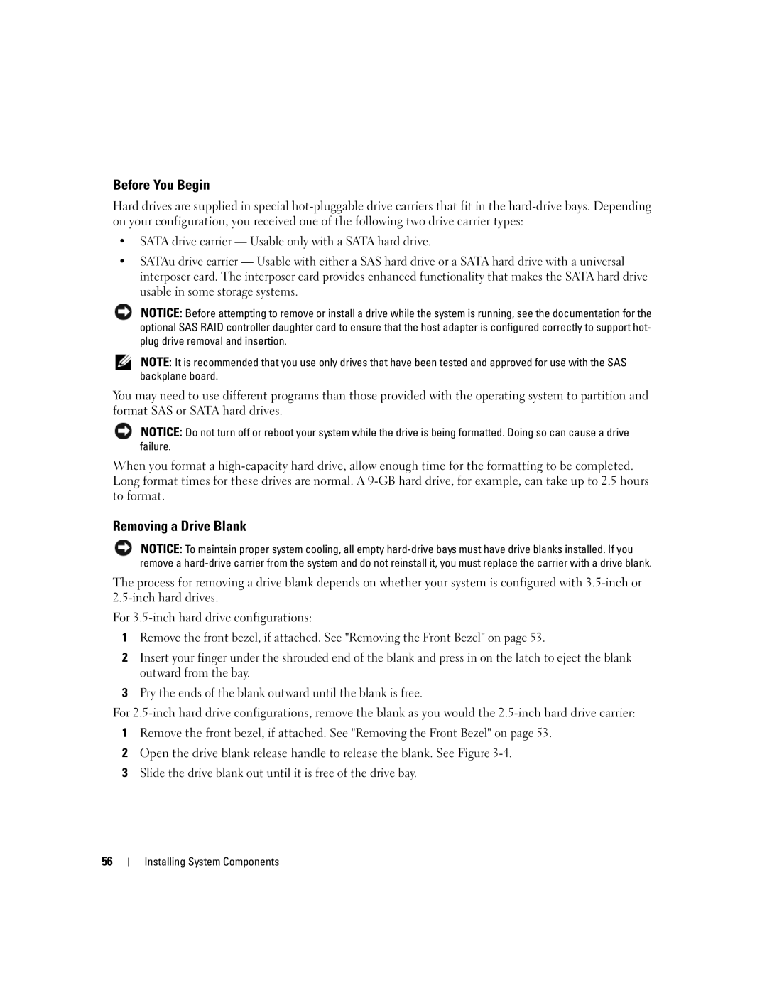 Dell 2950 owner manual Before You Begin, Removing a Drive Blank 