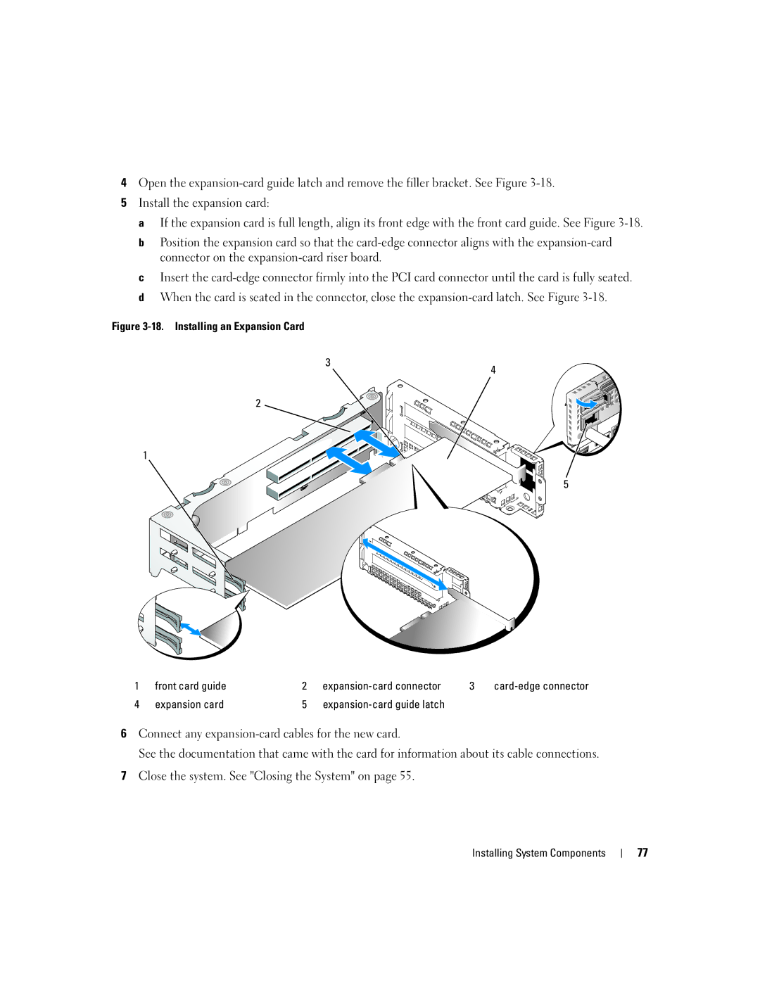 Dell 2950 owner manual Expansion card 