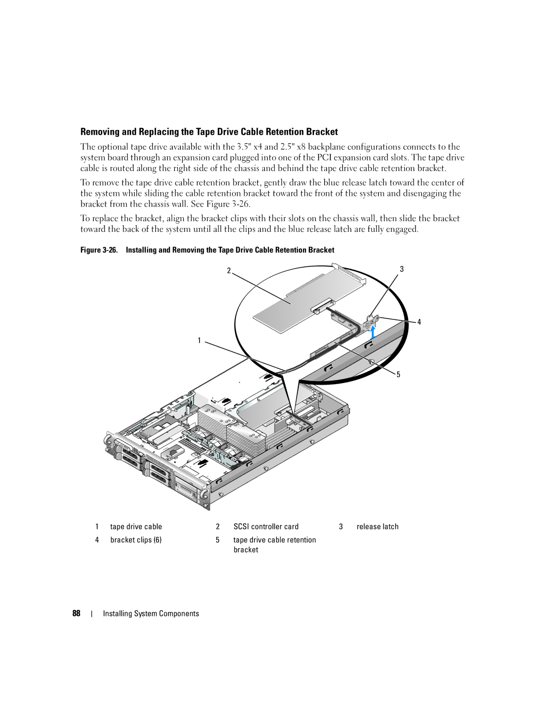 Dell 2950 owner manual Release latch 