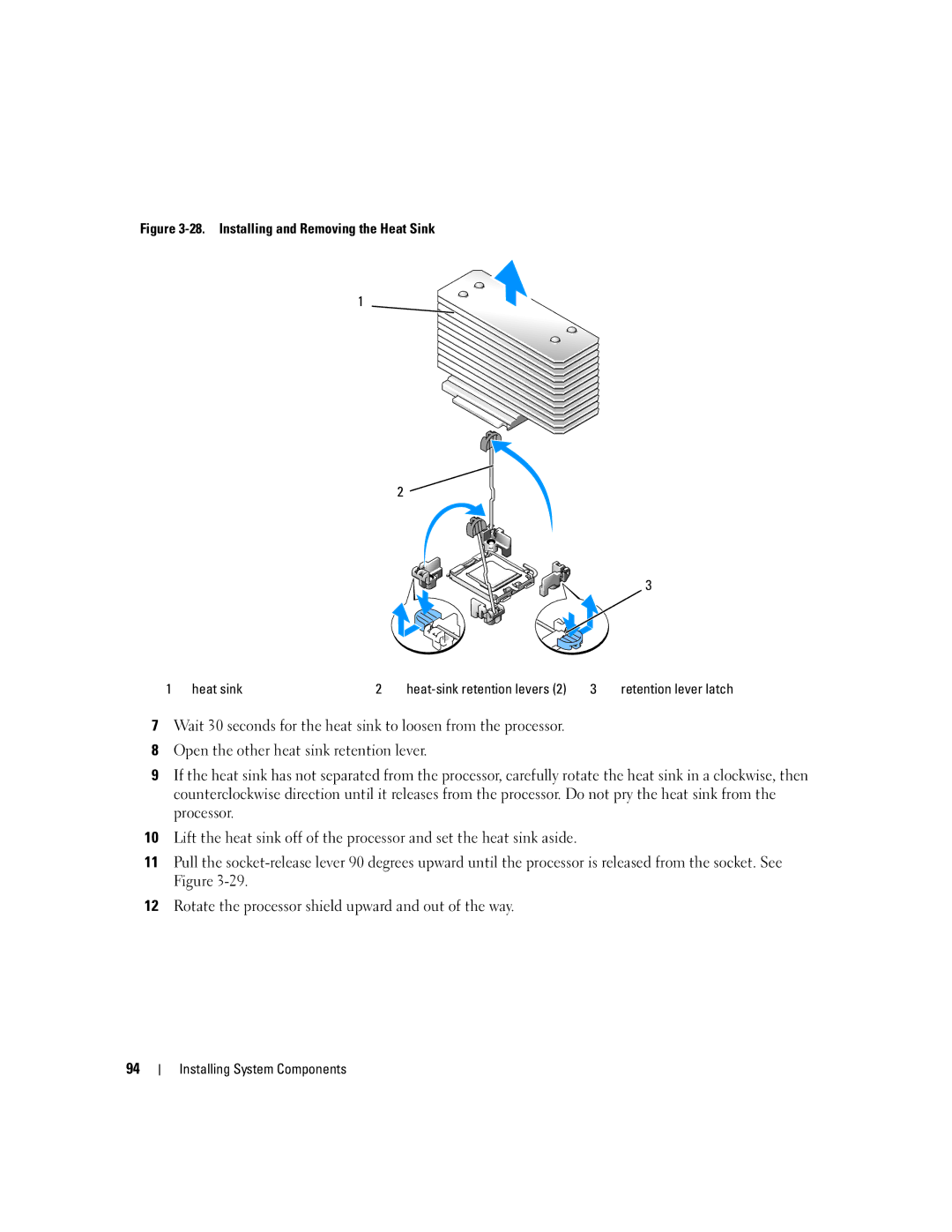 Dell 2950 owner manual Installing and Removing the Heat Sink Heat sink 