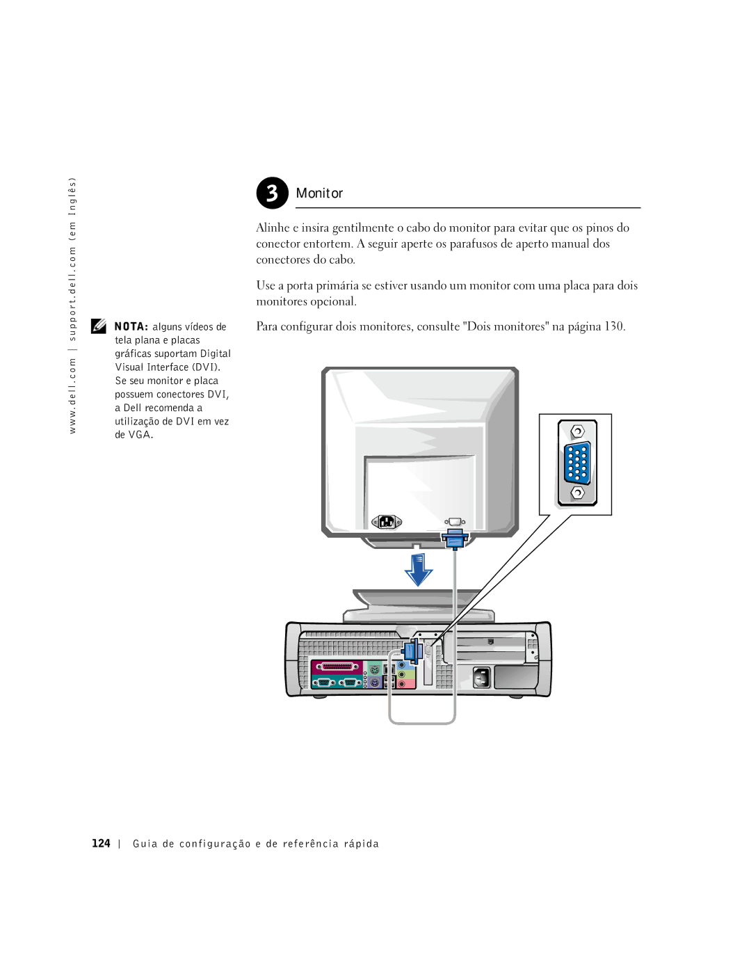 Dell 2G110 manual Monitor, Guia de configuração e de referência rápida 