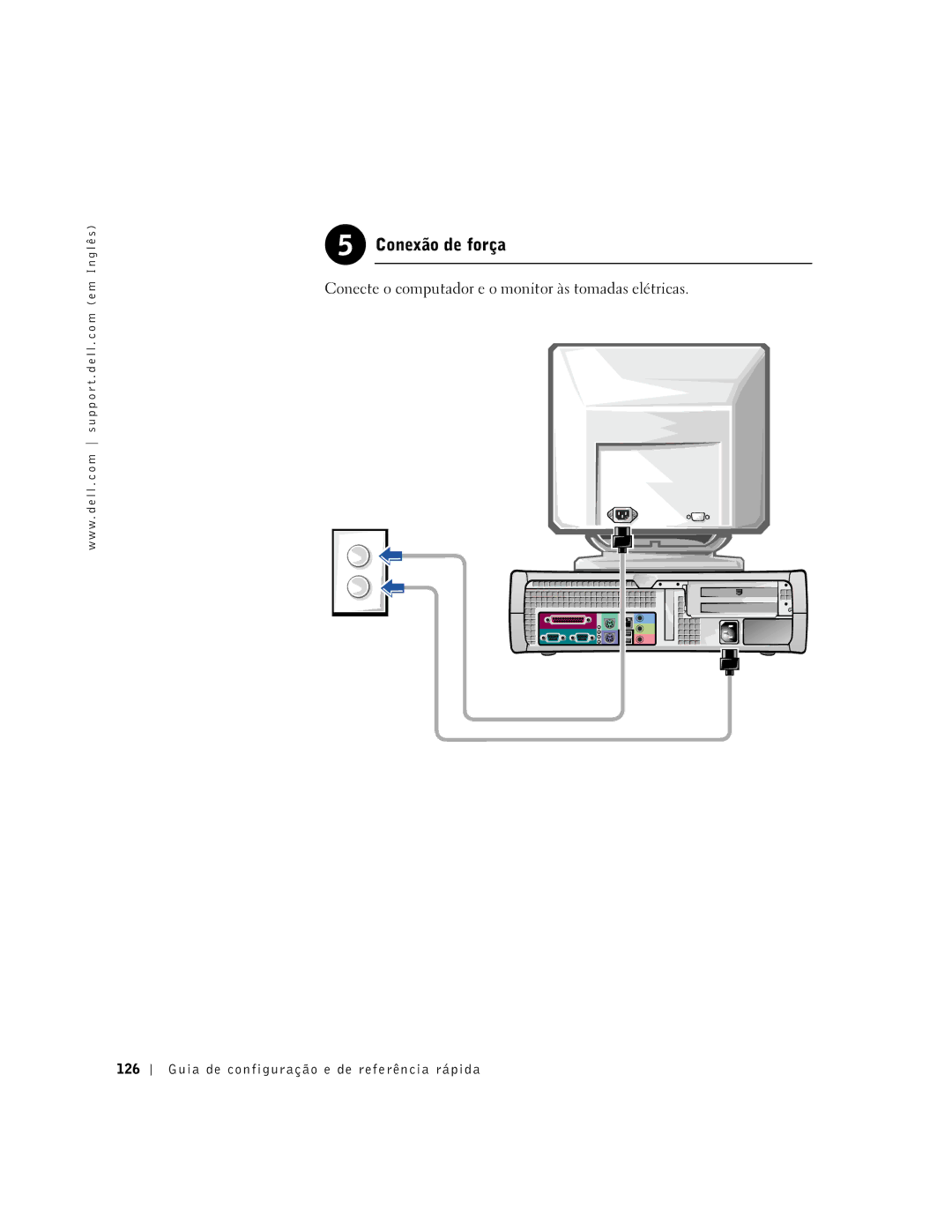 Dell 2G110 manual Conexão de força, Guia de configuração e de referência rápida 