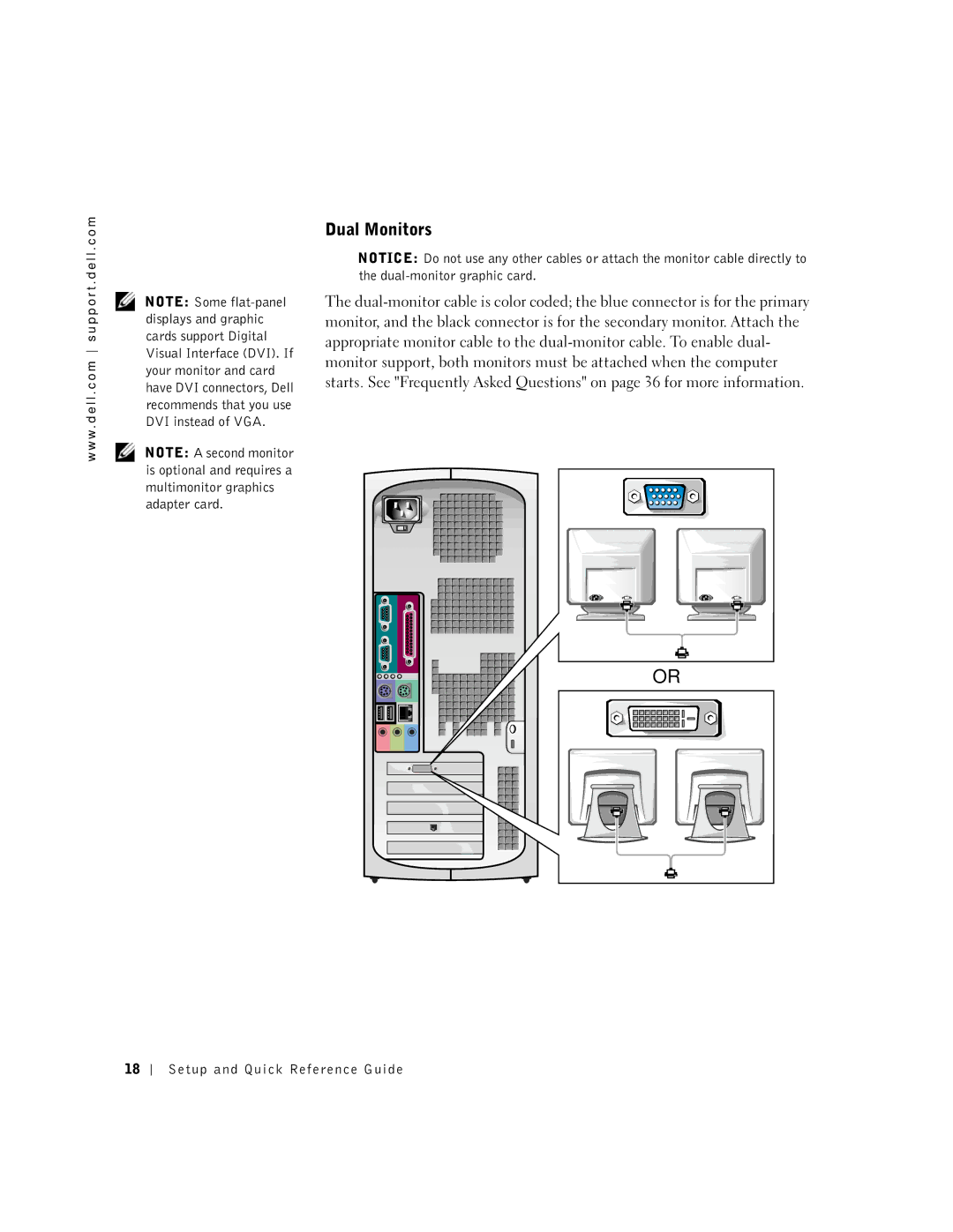 Dell 2G110 manual Dual Monitors 