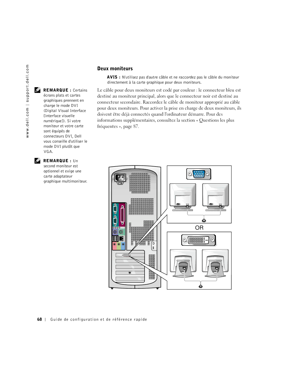 Dell 2G110 manual Deux moniteurs 