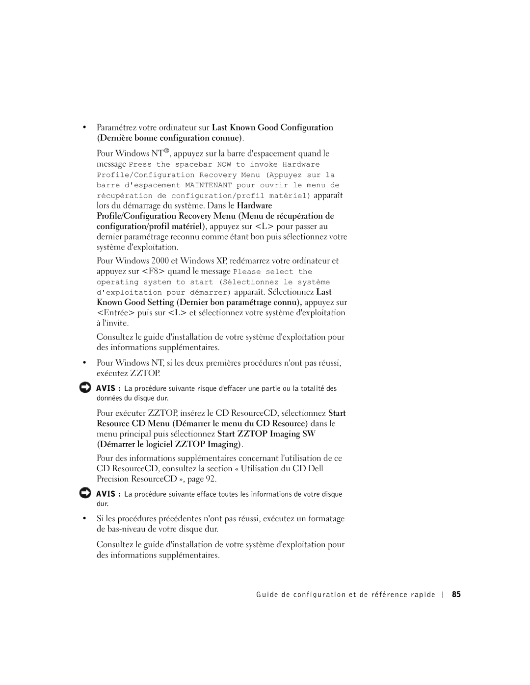 Dell 2G110 manual Guide de configuration et de référence rapide 