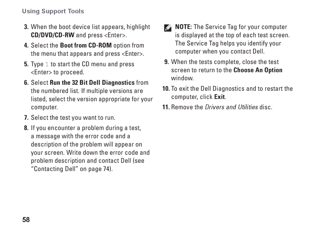 Dell N4010, P11G001, 02T7WRA02 setup guide Remove the Drivers and Utilities disc 