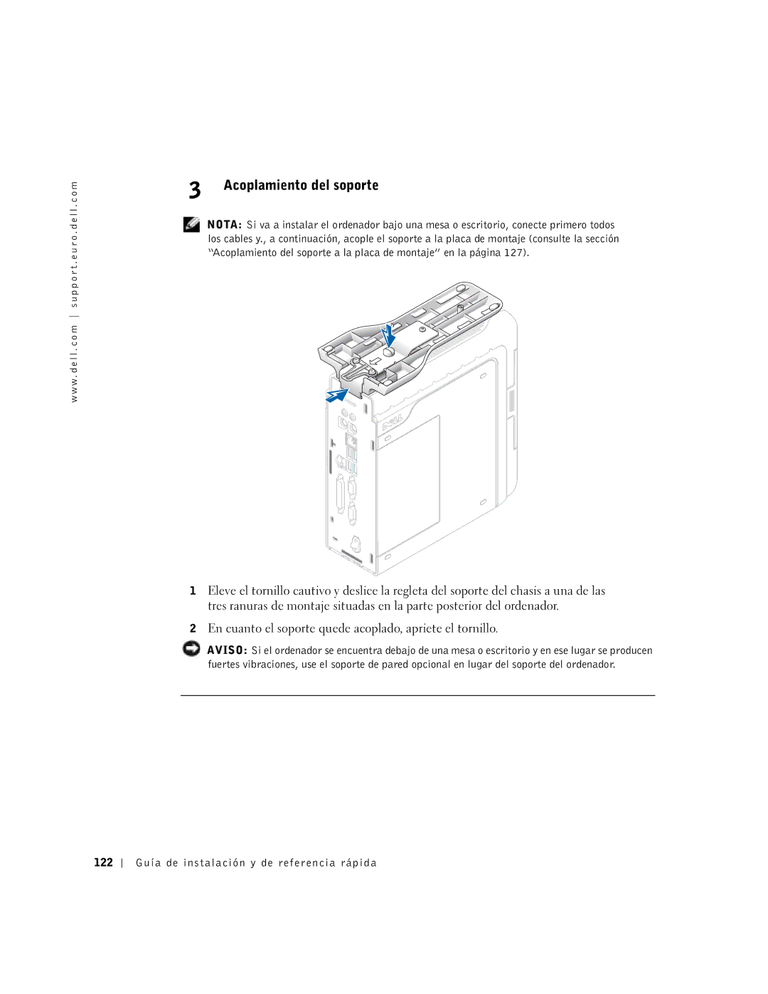 Dell 2U454, DCT manual Acoplamiento del soporte 