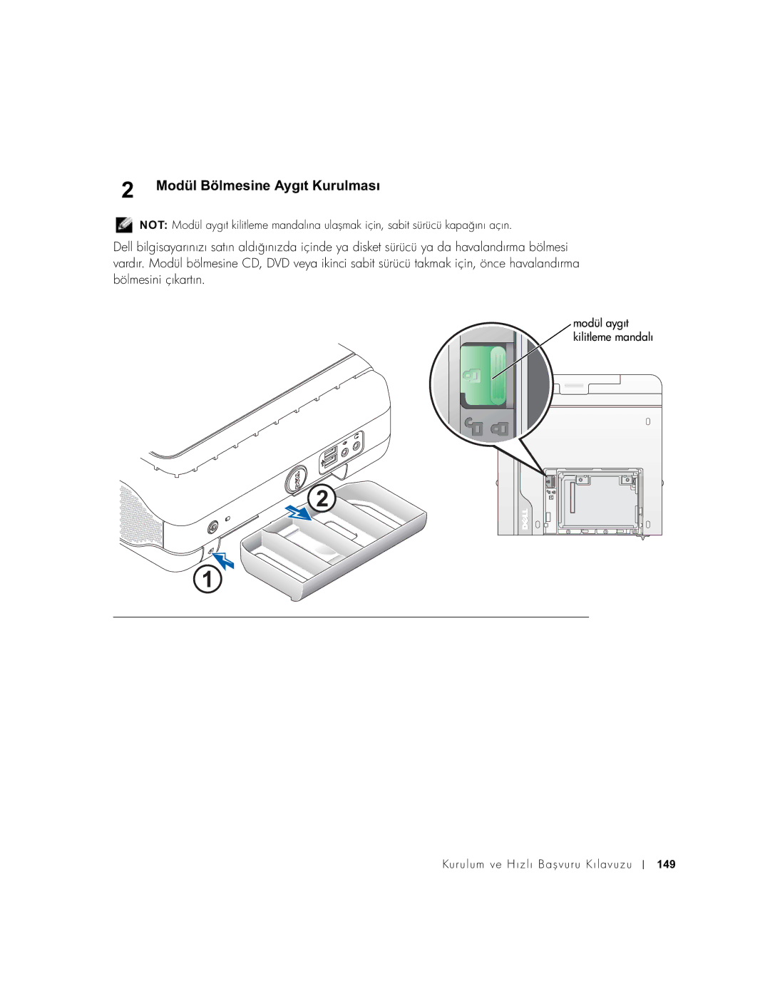 Dell DCT, 2U454 manual Modül Bölmesine Aygıt Kurulması 