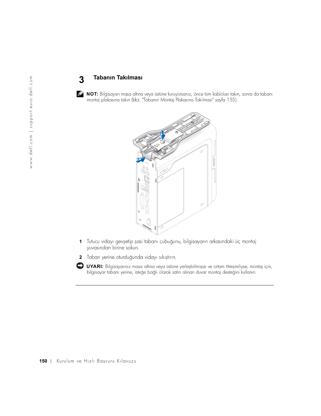 Dell 2U454, DCT manual Tabanın Takılması 