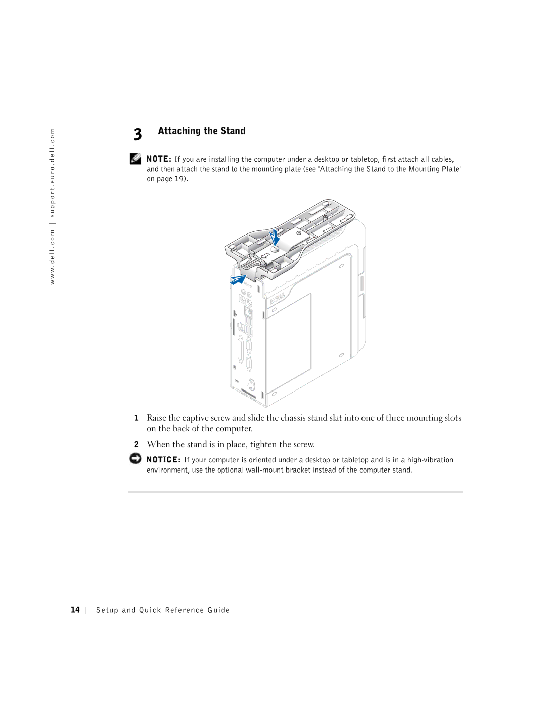 Dell 2U454, DCT manual Attaching the Stand 