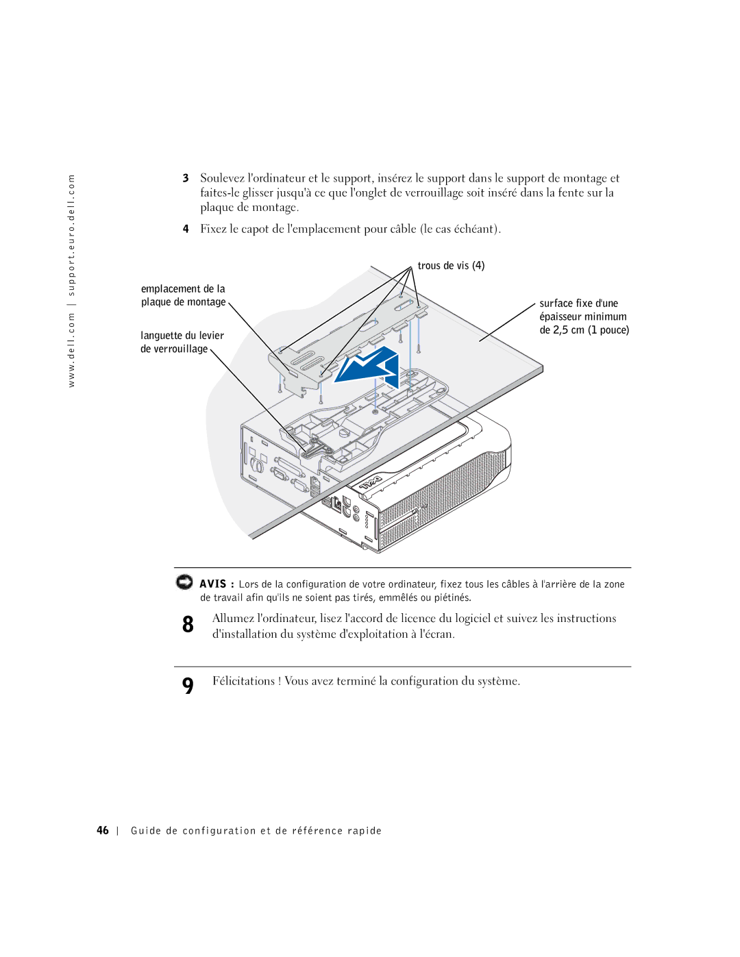 Dell 2U454, DCT manual Dinstallation du système dexploitation à lécran 