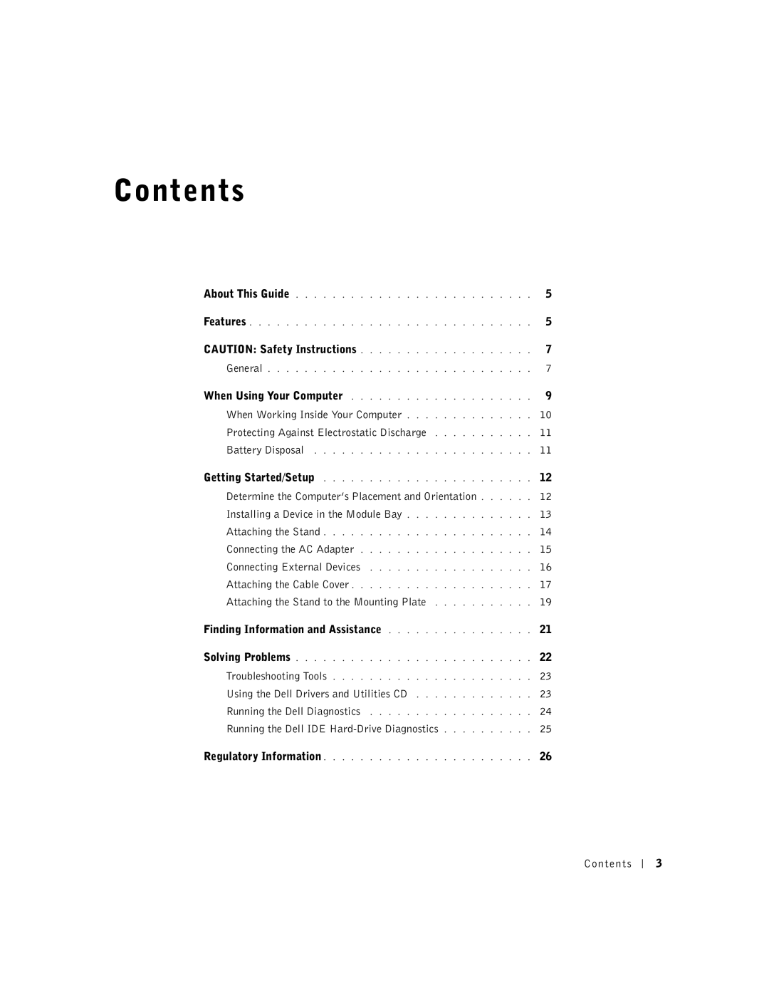 Dell DCT, 2U454 manual Contents 