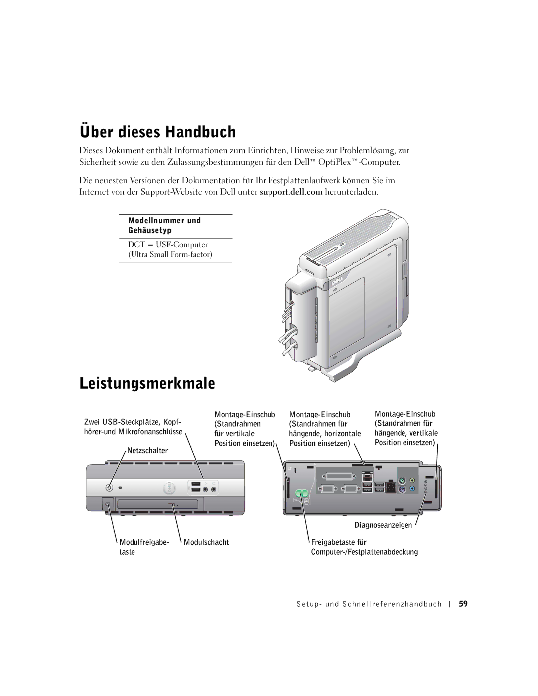 Dell DCT, 2U454 manual Über dieses Handbuch, Leistungsmerkmale 