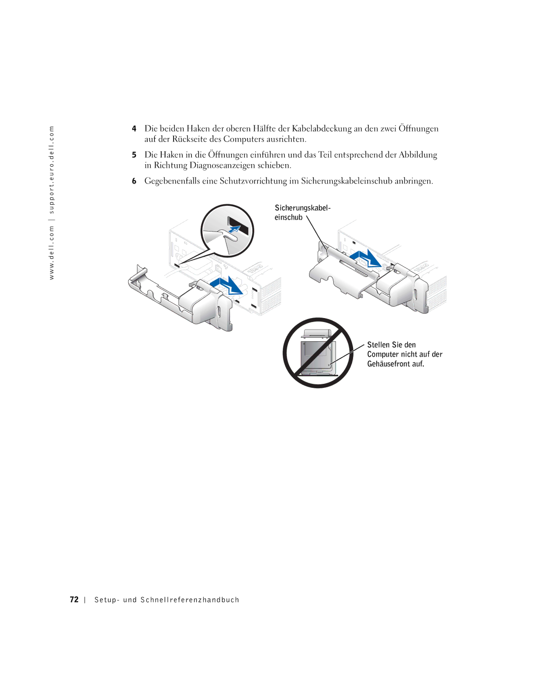 Dell 2U454, DCT manual Sicherungskabel- einschub 