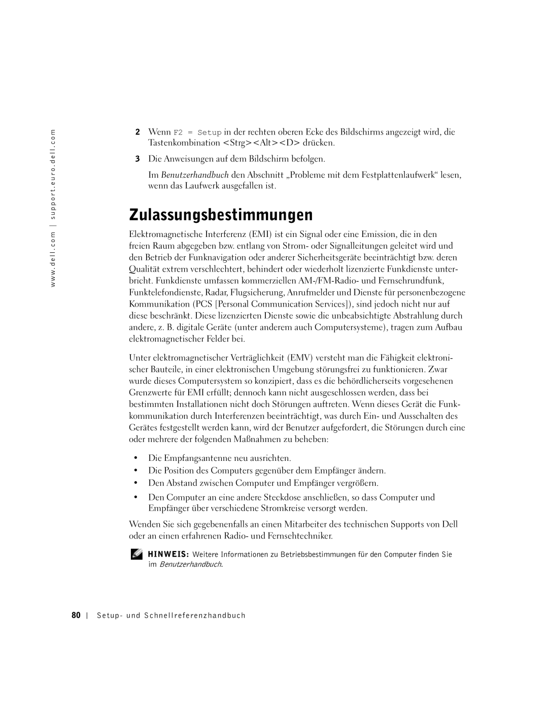 Dell 2U454, DCT manual Zulassungsbestimmungen 