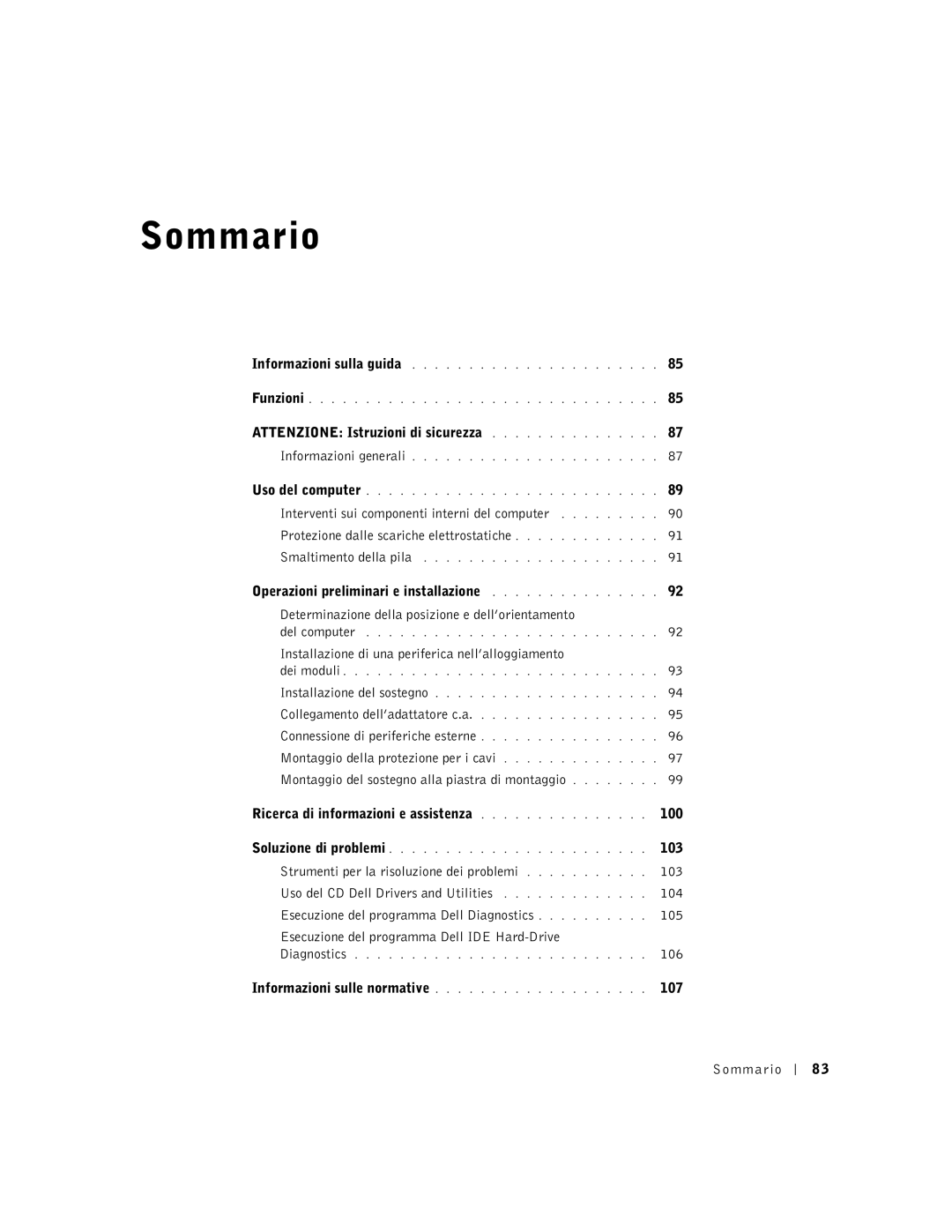 Dell DCT, 2U454 manual Sommario 