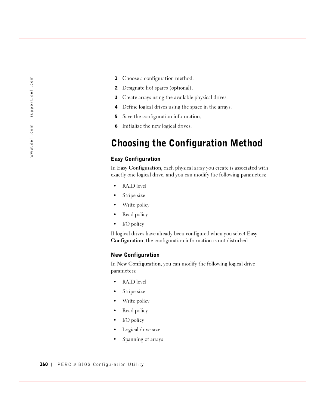 Dell 3 manual Choosing the Configuration Method, Easy Configuration, New Configuration 