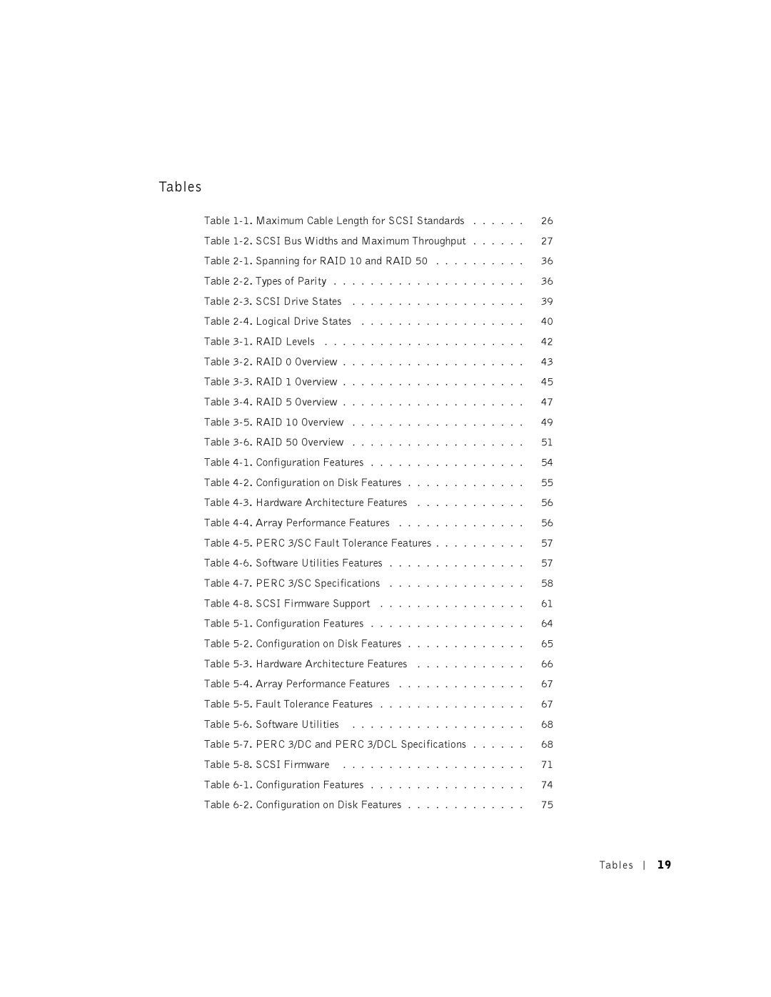 Dell 3 manual Tables 