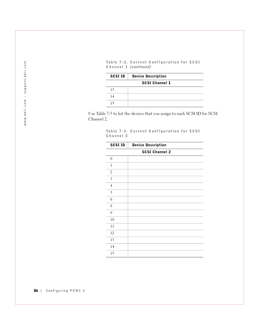 Dell 3 manual Scsi ID 