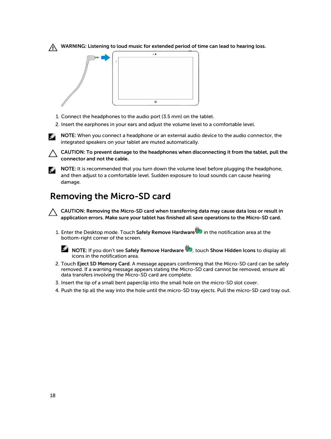 Dell 30-Nov, Nov-39 manual Removing the Micro-SD card 