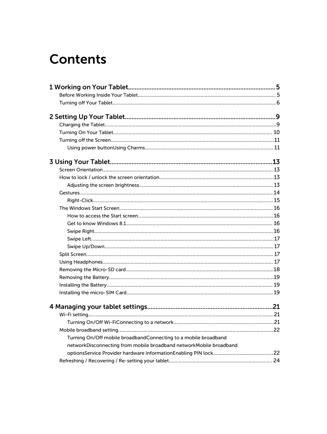 Dell Nov-39, 30-Nov manual Contents 