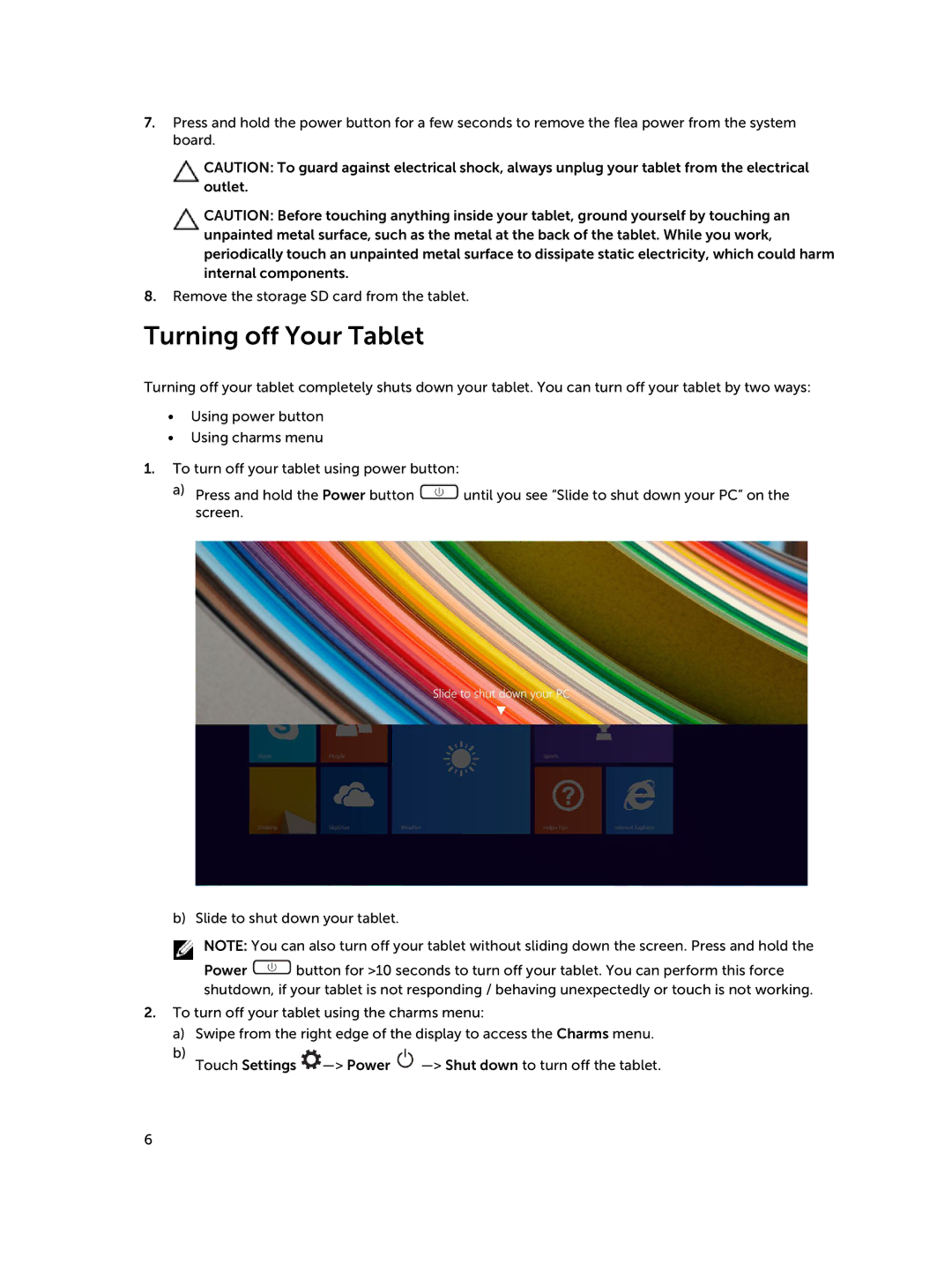 Dell 30-Nov, Nov-39 manual Turning off Your Tablet 