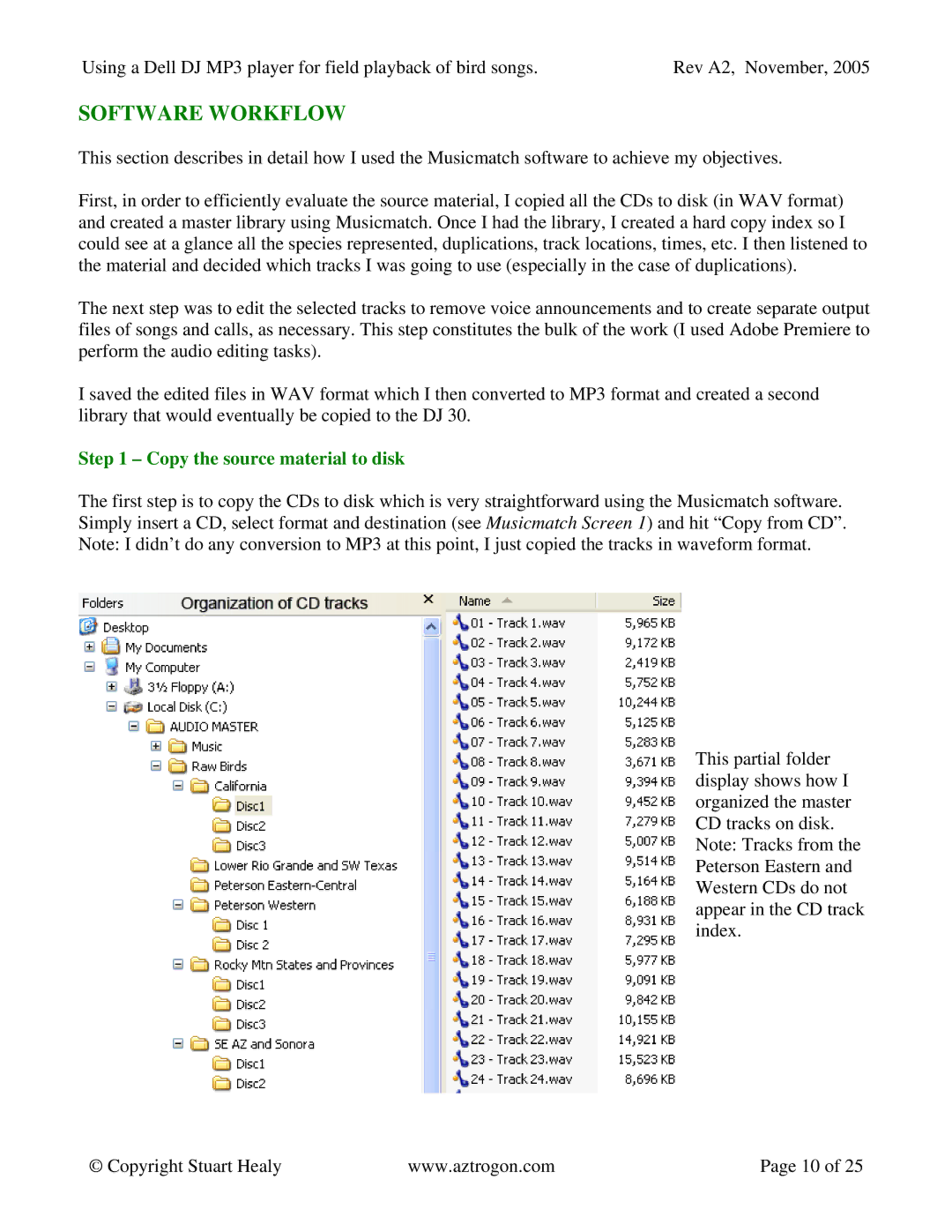 Dell 30 manual Software Workflow, Copy the source material to disk 