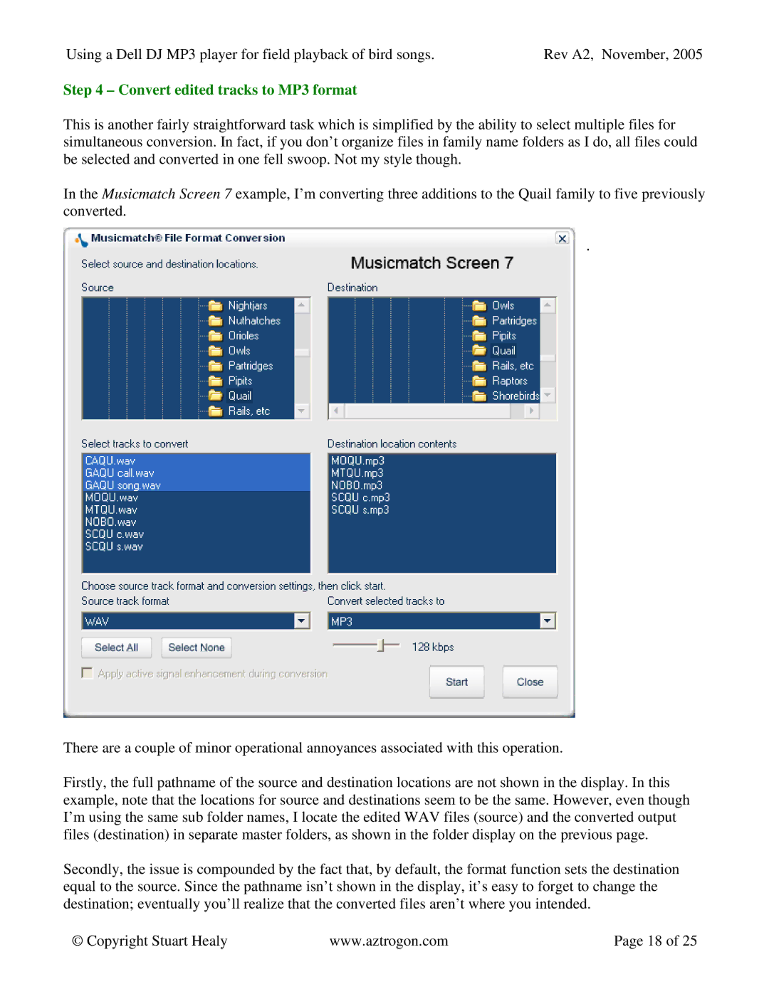 Dell 30 manual Convert edited tracks to MP3 format 