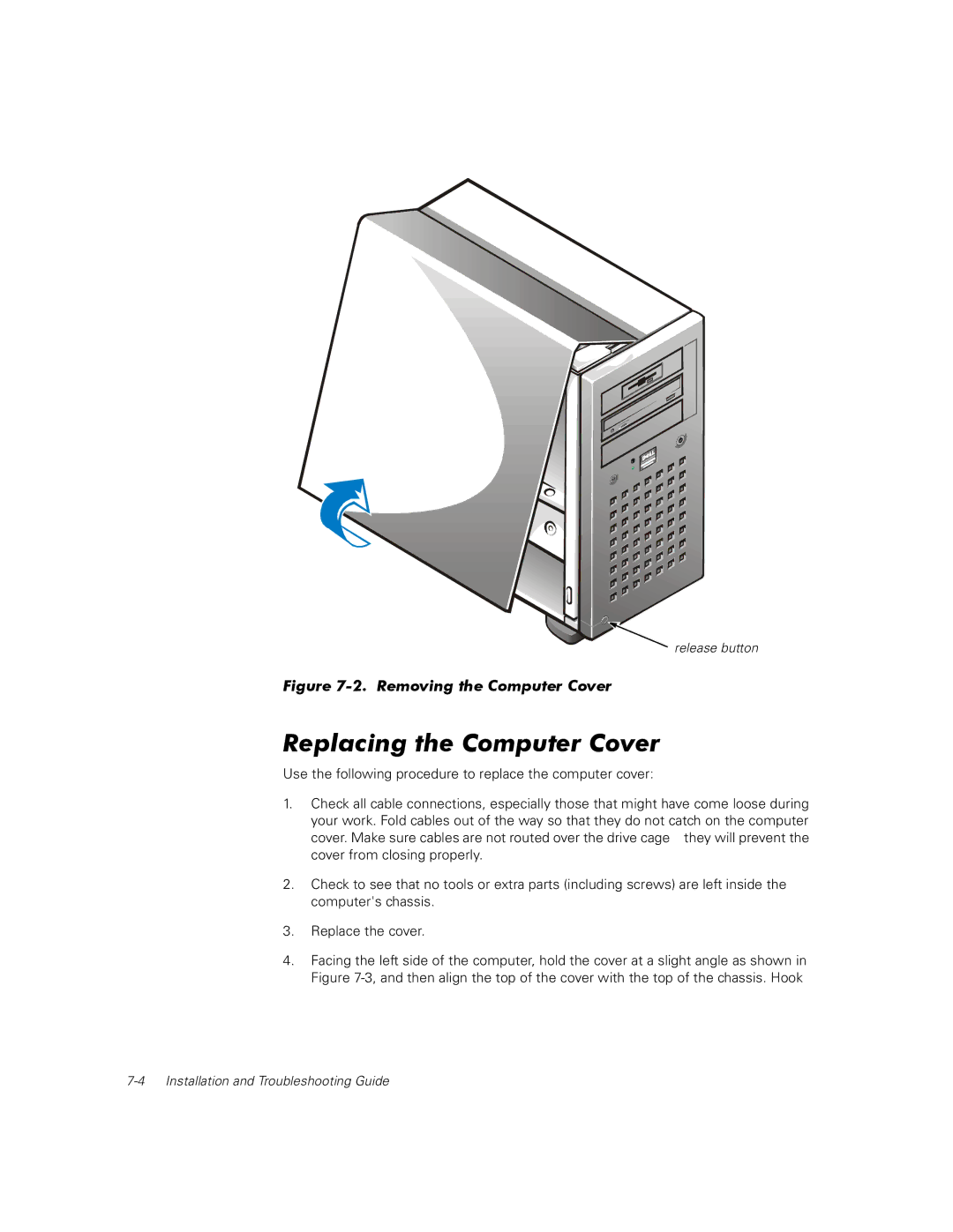 Dell 300 manual Replacing the Computer Cover, Removing the Computer Cover 