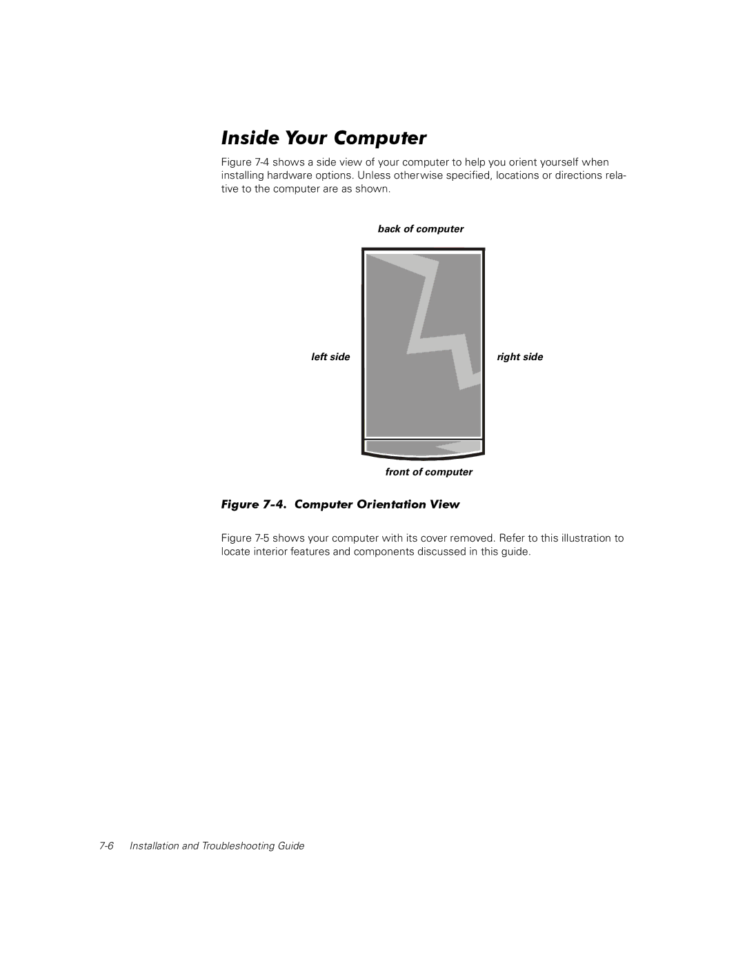 Dell 300 manual Inside Your Computer, Front of computer 