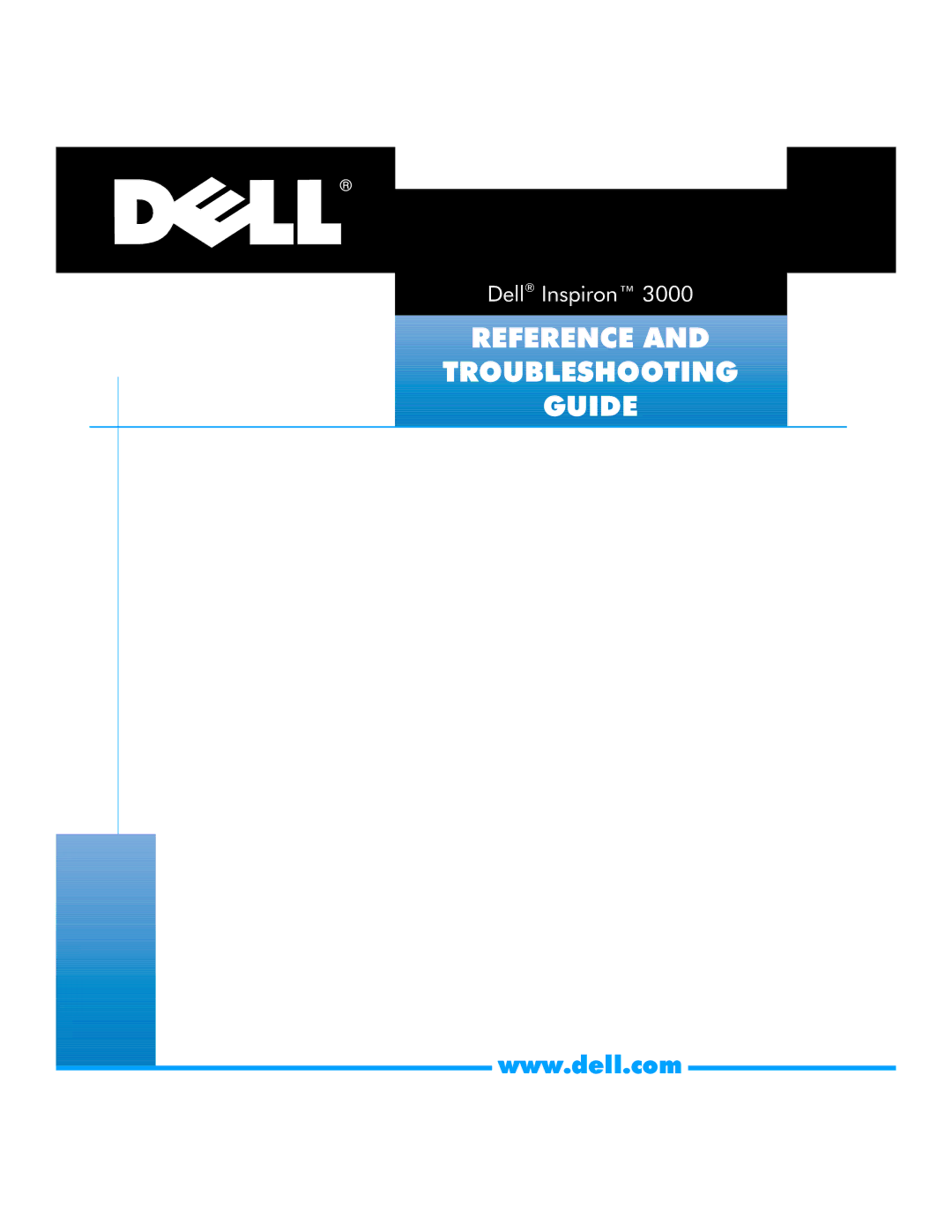 Dell 3000 manual 551&$1 7528%/6+227,1 