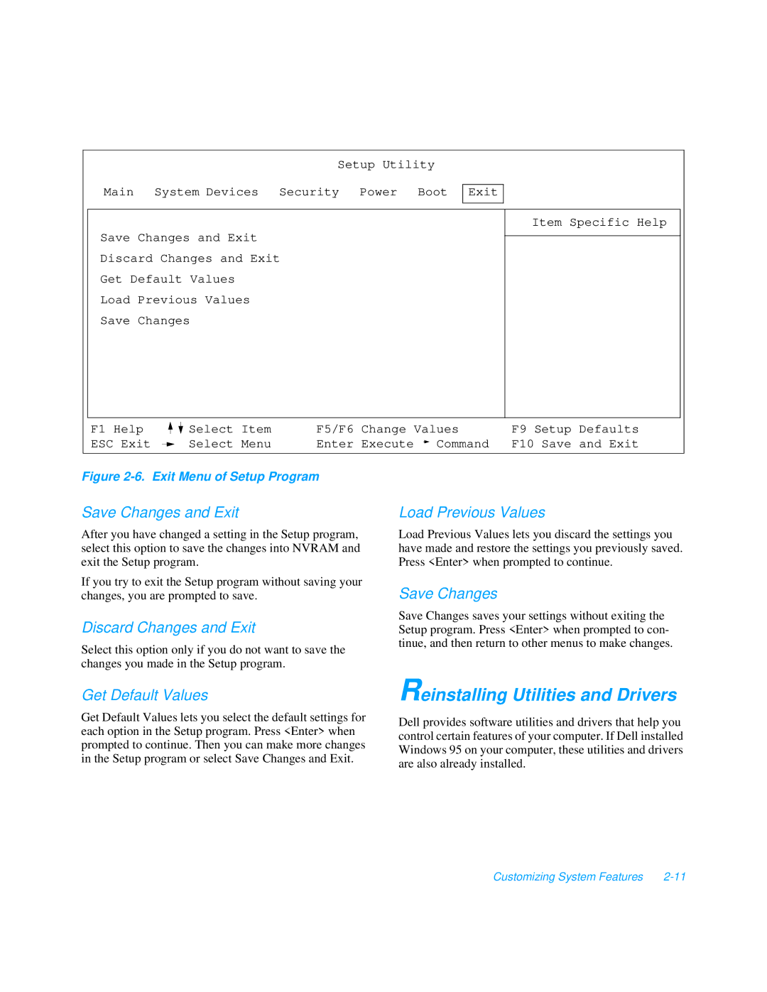 Dell 3000 manual Reinstalling Utilities and Drivers 