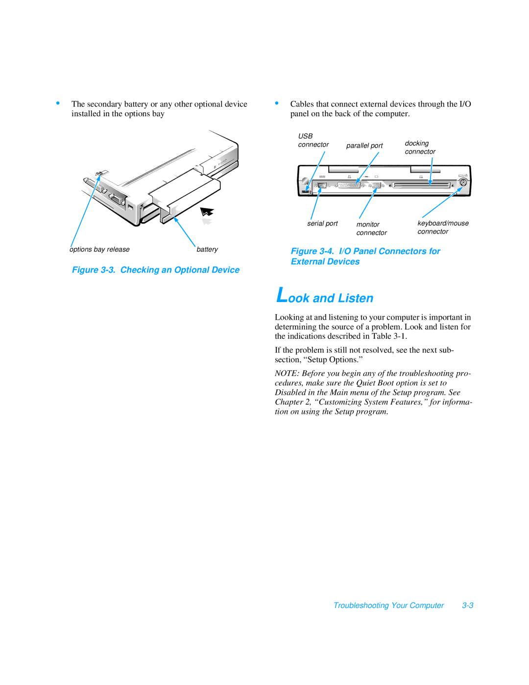 Dell 3000 manual Look and Listen, Checking an Optional Device 